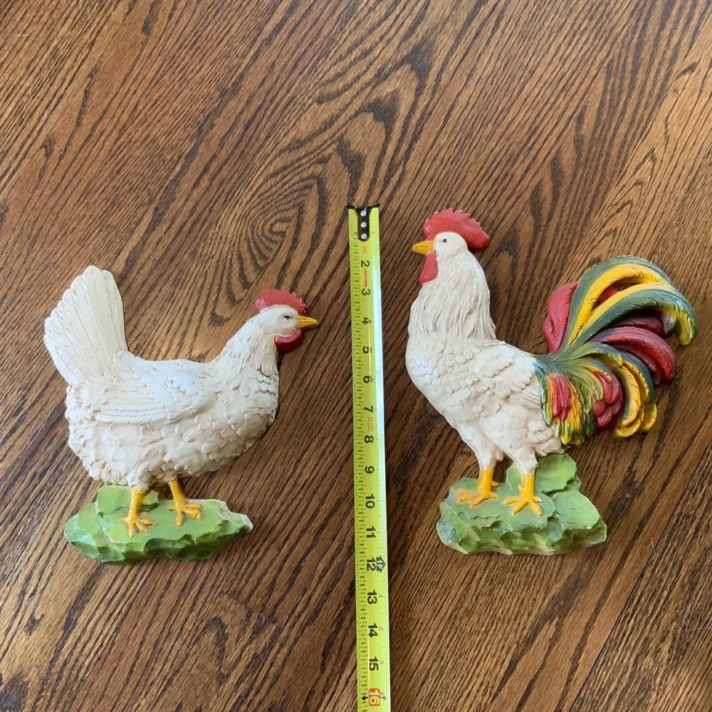 Homco MCM Rooster Hen Set Wall Plaque Decor Country Farmhouse Chicken Vintage‎